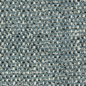 Woven fabric sample with horizontal stripes in blue-gray and off-white, displaying a dense, nubby texture and rectilinear weave; label reads “turri > fabric cat. b > 780 a”.